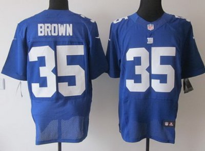 2012 NEW NFL New York Giants 35 Andre Brown Blue Jerseys (Elite)