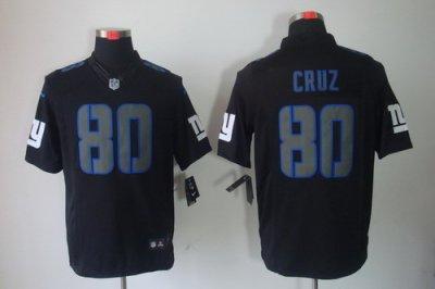2012 NEW NFL New York Giants 80 Victor Cruz Black Jerseys (Impact Limited)