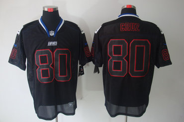 2012 NEW NFL New York Giants 80 Victor Cruz Lights Out Black Elite Jerseys