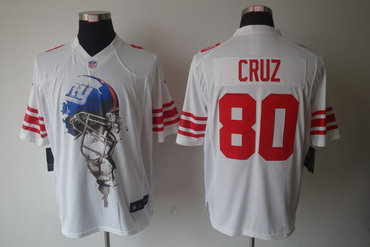 2012 NEW NFL New York Giants 80 Victor Cruz White Jerseys (Helmet Tri-Blend Limited)