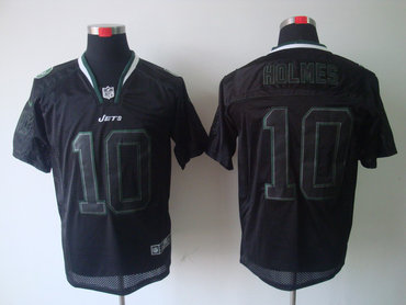 2012 NEW NFL New York Jets 10 Santonio Holmes Lights Out Black Elite Jerseys
