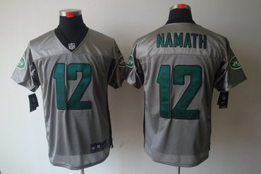 2012 NEW NFL New York Jets 12 Joe Namath Grey Shadow Jerseys