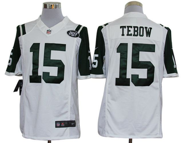 2012 NEW NFL New York Jets 15 Tim Tebow White Jerseys(Limited)