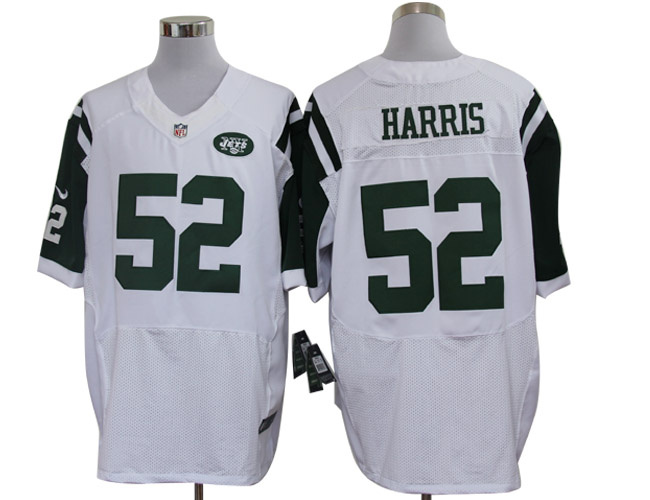 2012 NEW NFL New York Jets 52 David Harris White Jerseys(Elite)