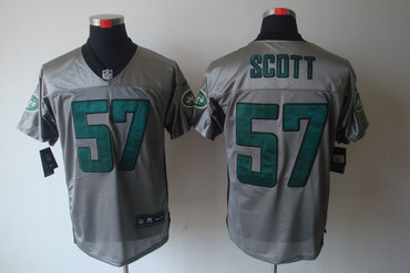 2012 NEW NFL New York Jets 57 Bart Scott Grey Shadow Jerseys