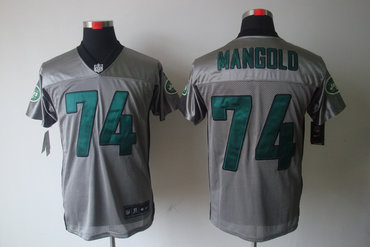 2012 NEW NFL New York Jets 74 Nick Mangold Grey Shadow Jerseys