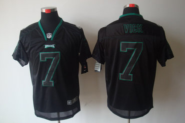 2012 NEW NFL Philadelphia Eagles 7 Michael Vick Lights Out Black Elite Jerseys