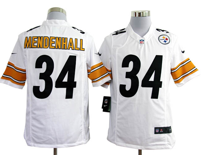 2012 NEW NFL Pittsburgh Steelers #34 Rashard Mendenhall White Jerseys (Game)