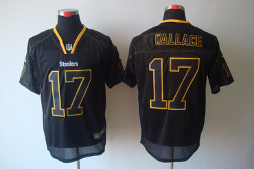 2012 NEW NFL Pittsburgh Steelers 17 Mike Wallace Lights Out Black Elite Jerseys