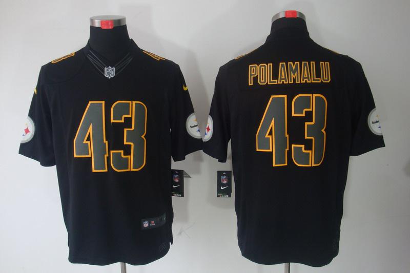 2012 NEW NFL Pittsburgh Steelers 43 Troy Polamalu Black Jerseys (Impact Limited)