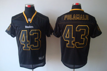 2012 NEW NFL Pittsburgh Steelers 43 Troy Polamalu Lights Out Black Elite Jerseys