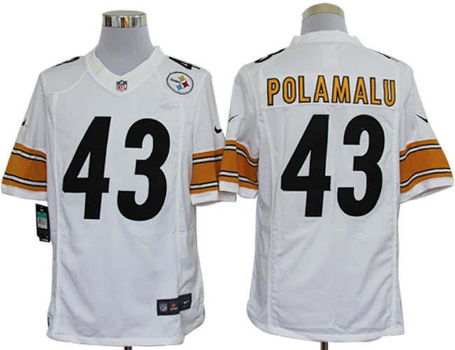 2012 NEW NFL Pittsburgh Steelers 43 Troy Polamalu White Jerseys (Limited)