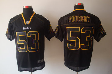 2012 NEW NFL Pittsburgh Steelers 53 Maurkice Pouncey Lights Out Black Elite Jerseys