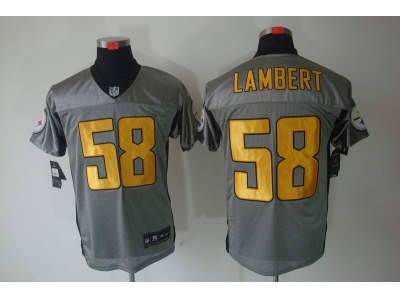 2012 NEW NFL Pittsburgh Steelers 58 Lambert Grey Shadow Jerseys