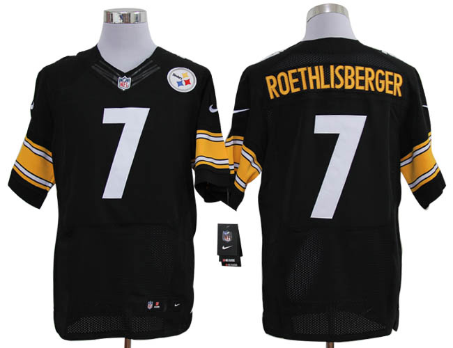 2012 nfl pittsburgh steelers 7# ben roethlisberger black color elite jerseys