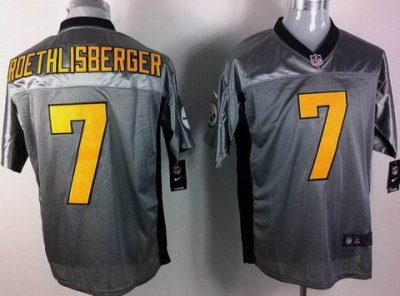 2012 NEW NFL Pittsburgh Steelers 7 Ben Roethlisberger Grey Shadow Jerseys