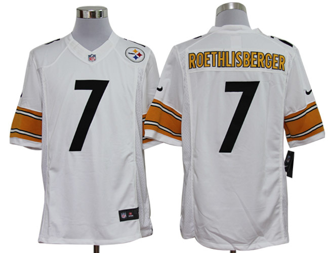 2012 NEW NFL Pittsburgh Steelers 7 Ben Roethlisberger White Jerseys (Limited)
