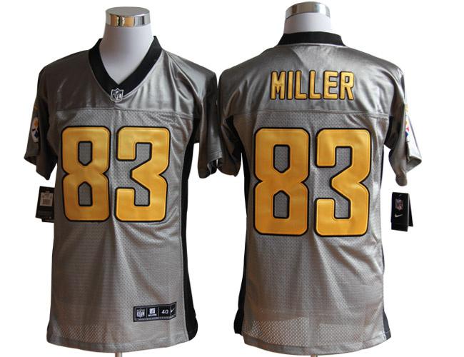 2012 NEW NFL Pittsburgh Steelers 83 Heath Miller Grey Shadow Jerseys