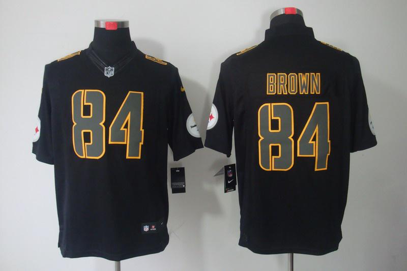 2012 NEW NFL Pittsburgh Steelers 84 Antonio Brown Black Jerseys (Impact Limited)