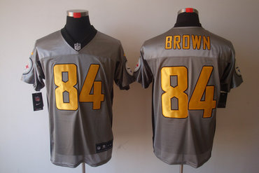 2012 NEW NFL Pittsburgh Steelers 84 Antonio Brown Grey Shadow Jerseys