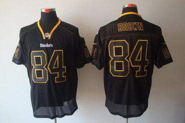 2012 NEW NFL Pittsburgh Steelers 84 Antonio Brown Lights Out Black Elite Jerseys