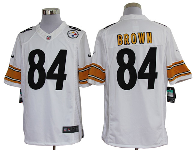2012 NEW NFL Pittsburgh Steelers 84 Antonio Brown White Jerseys (Limited)