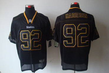 2012 NEW NFL Pittsburgh Steelers 92 James Harrison Lights Out Black Elite Jerseys