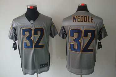 2012 NEW NFL San Diego Chargers 32 Weddle Grey Shadow Jerseys