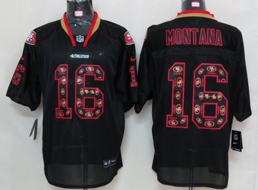 2012 NEW NFL San Francisco 49ers 16 Joe Montana Lights Out Black Elite Jerseys 2012 NEW NFL San Francisco 49ers 16 Joe Montana Lights Out Black Elite Jerseys