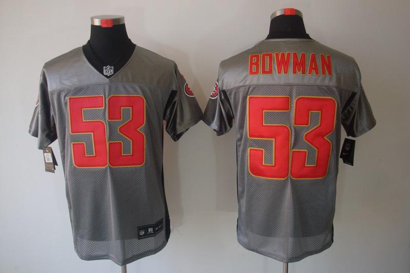 2012 NEW NFL San Francisco 49ers 53 Navorro Bowman Grey Shadow Jerseys 2012 NEW NFL San Francisco 49ers 53 Navorro Bowman Grey Shadow Jerseys