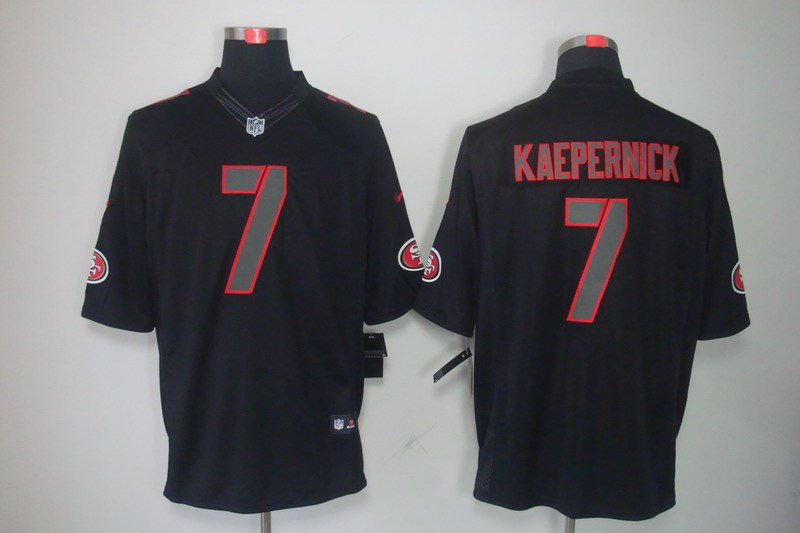 2012 NEW NFL San Francisco 49ers 7 Colin Kaepernick Black Jerseys (Impact Limited)