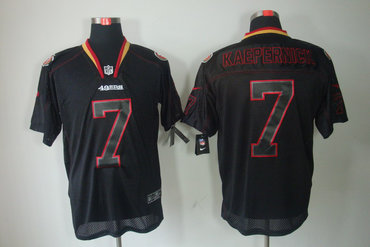 2012 NEW NFL San Francisco 49ers 7 Colin Kaepernick Lights Out Black Elite Jerseys