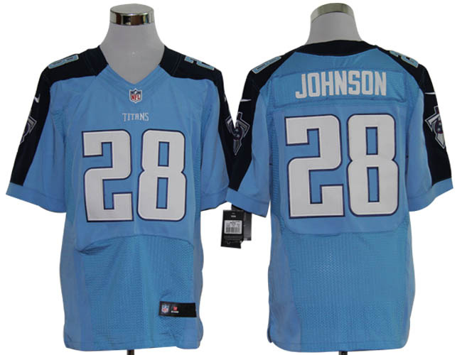 2012 NEW NFL Tennessee Titans 28# Chris Johnson Light Blue Jerseys (Elite)