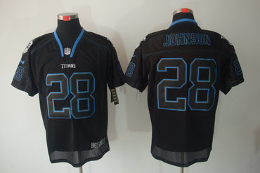 2012 NEW NFL Tennessee Titans 28 Chris Johnson Lights Out Black Elite Jerseys