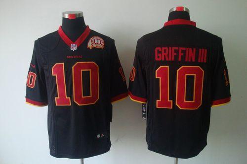 2012 NEW NFL Washington Redskins 10 Robert Griffin III Black Jerseys W 80TH Patch (Game) 2012 NEW NFL Washington Redskins 10 Robert Griffin III Black Jerseys W 80TH Patch (Game)