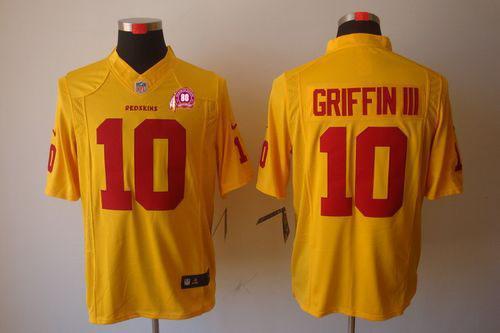 2012 NEW NFL Washington Redskins 10 Robert Griffin III Yellow Jerseys W 80TH Patch(Limited) 2012 NEW NFL Washington Redskins 10 Robert Griffin III Yellow Jerseys W 80TH Patch(Limited)