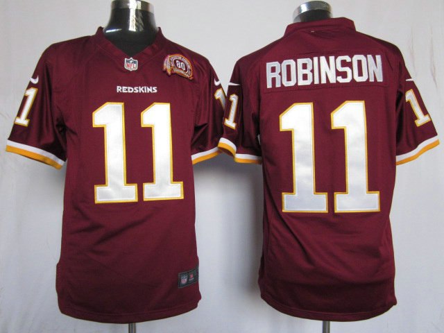2012 NEW NFL Washington Redskins 11 Aldrick Robinson Red W 80TH Patch Jerseys(Game)