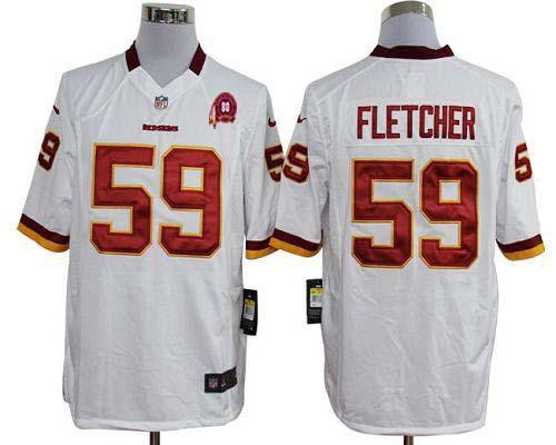2012 NEW NFL Washington Redskins 59 London Fletcher White Jerseys W 80TH Patch (Game) 2012 NEW NFL Washington Redskins 59 London Fletcher White Jerseys W 80TH Patch (Game)
