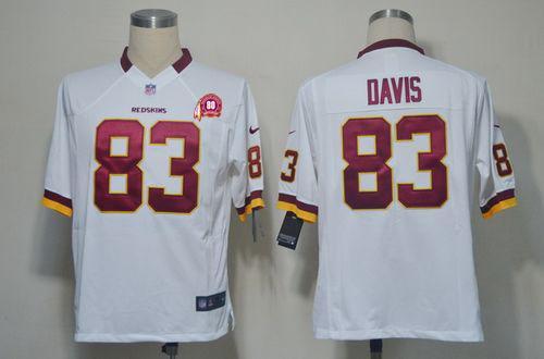 2012 NEW NFL Washington Redskins 83 Fred Davis White Jerseys W 80TH Patch (Game) 2012 NEW NFL Washington Redskins 83 Fred Davis White Jerseys W 80TH Patch (Game)