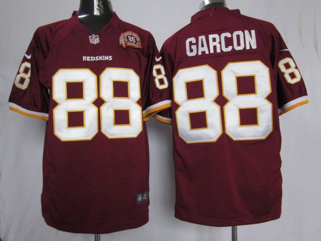 2012 NEW NFL Washington Redskins 88 Pierre Garcon Red W 80TH Patch Jerseys(Game)