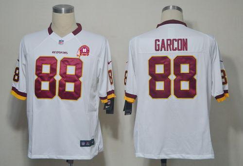 2012 NEW NFL Washington Redskins 88 Pierre Garcon White Jerseys W 80TH Patch (Game) 2012 NEW NFL Washington Redskins 88 Pierre Garcon White Jerseys W 80TH Patch (Game)