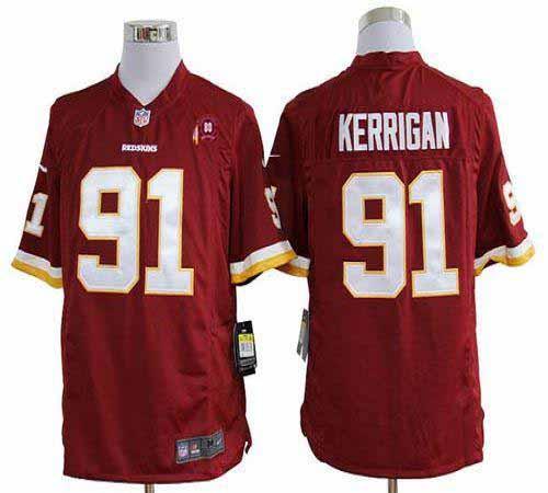 2012 NEW NFL Washington Redskins 91 Ryan Kerrigan Red Jerseys W 80TH Patch (Game) 2012 NEW NFL Washington Redskins 91 Ryan Kerrigan Red Jerseys W 80TH Patch (Game)