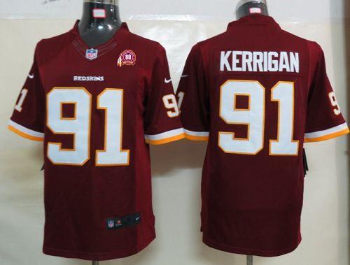 2012 NEW NFL Washington Redskins 91 Ryan Kerrigan Red Jerseys W 80TH Patch(Limited) 2012 NEW NFL Washington Redskins 91 Ryan Kerrigan Red Jerseys W 80TH Patch(Limited)