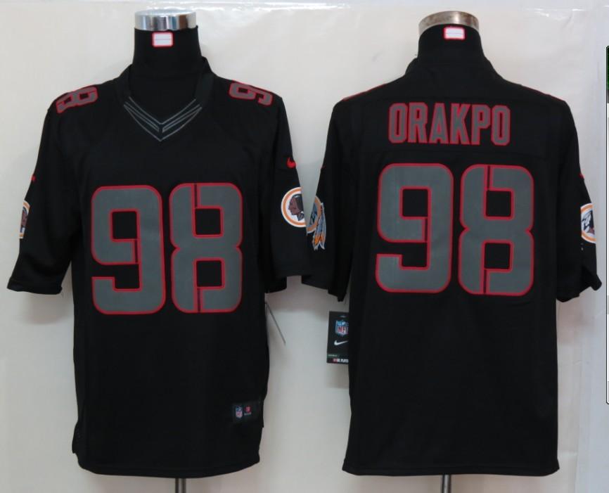 2012 NEW NFL Washington Redskins 98 Brian Orakpo Black Jerseys (Impact Limited) 2012 NEW NFL Washington Redskins 98 Brian Orakpo Black Jerseys (Impact Limited)