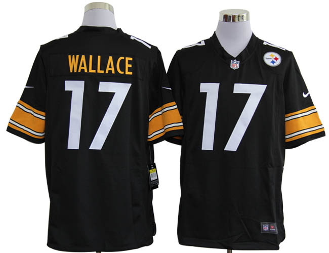 2012 NEW nfl pittsburgh steelers 17 mike wallace black jerseys (game)