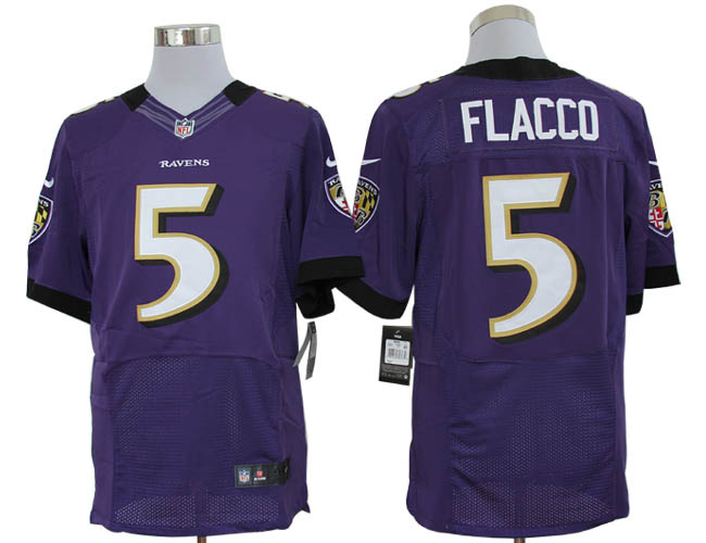 2012 NEW NFL Baltimore Ravens 5 Joe Flacco Purple Jerseys (Elite)