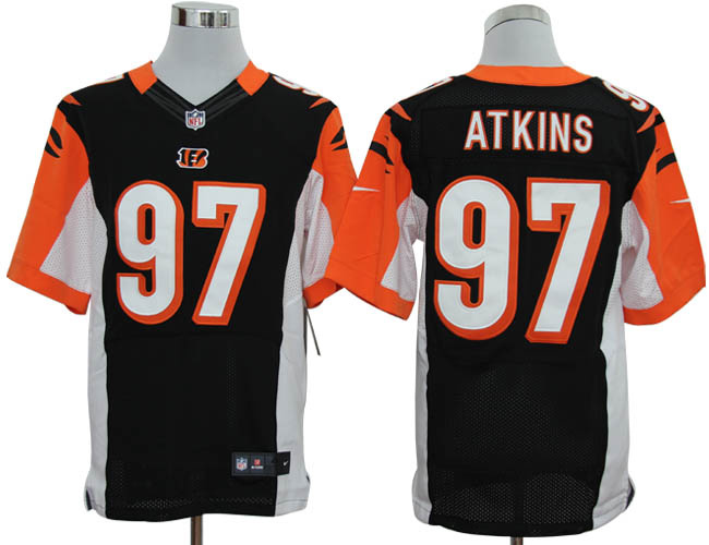 2012 NEW NFL Cincinnati Bengals 97 Geno Atkins Black Jerseys (Elite)