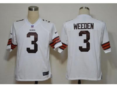 2012 NEW NFL Cleveland Browns 3 Brandon Weeden white jerseys (Game) 2012 NEW NFL Cleveland Browns 3 Brandon Weeden white jerseys (Game)