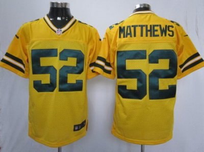 2012 NEW NFL Green Bay Packers 52 Clay Matthews Yellow Jerseys (Elite)