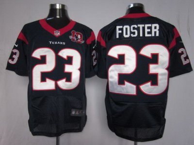 2012 NEW NFL Houston Texans 23 Arian Foster Blue Jerseys W 10th Patch (Elite)